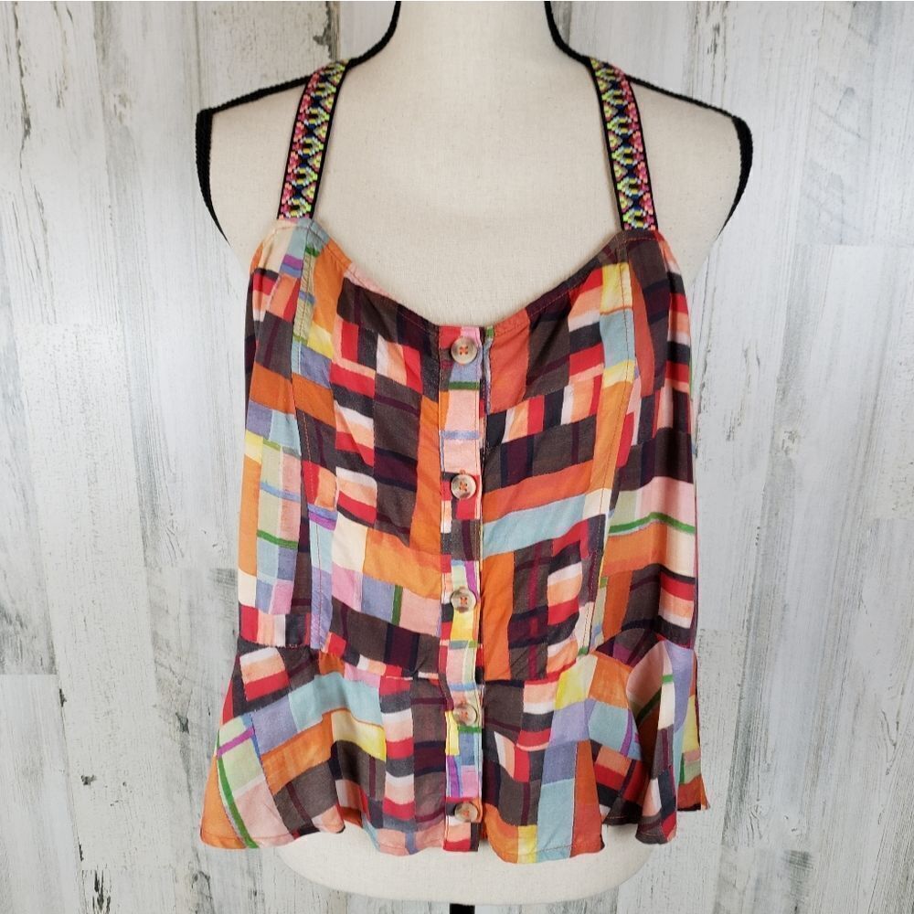 Pilco Ruffle Pixel Tank Sz LP